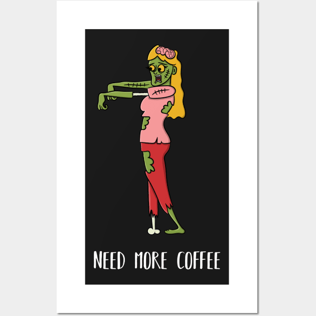 Coffee Zombie Girl Wall Art by krimons